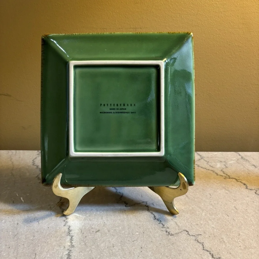 Pottery Barn Green Asian Square Salad Plate 8 ‎ 1/8